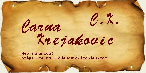 Čarna Krejaković vizit kartica